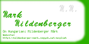 mark mildenberger business card